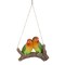 Hi-Line Gifts 6.5" Lovebird Parrots on a Branch Hanging Outdoor Garden Statue
